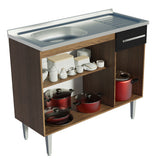 Mueble de Cocina Emilly 1.05 m con Mesón de Acero