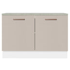 Mueble de Cocina Bajo Agata 1.20 m 2 Puertas con Encimera de MDP Blanco/Crema