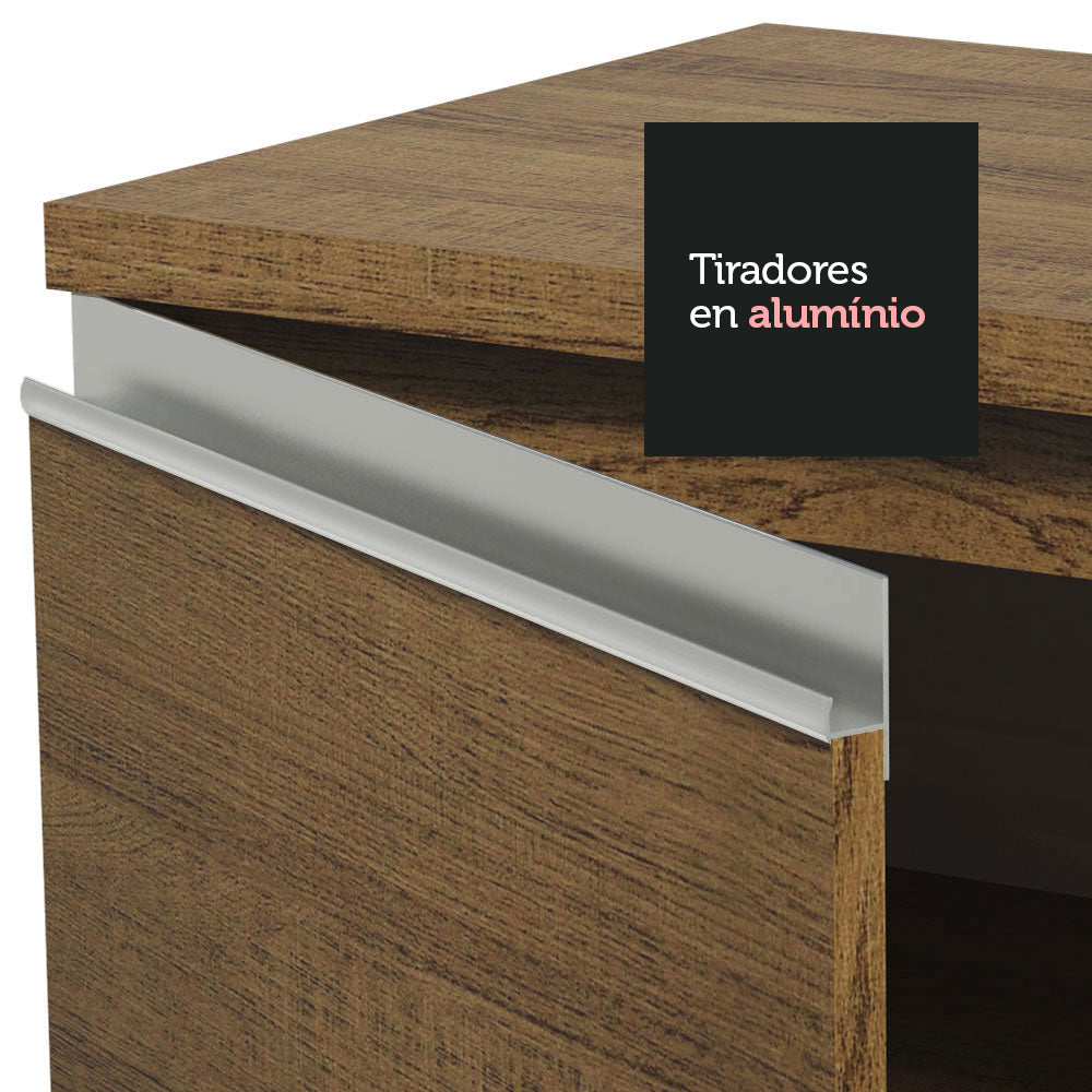 Mueble de Cocina Bajo Glamy 1.20 m 2 Puertas con Encimera Marrón