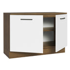 Mueble de Cocina Bajo Agata 1.20 m 2 Puertas con Encimera Marrón/Blanco