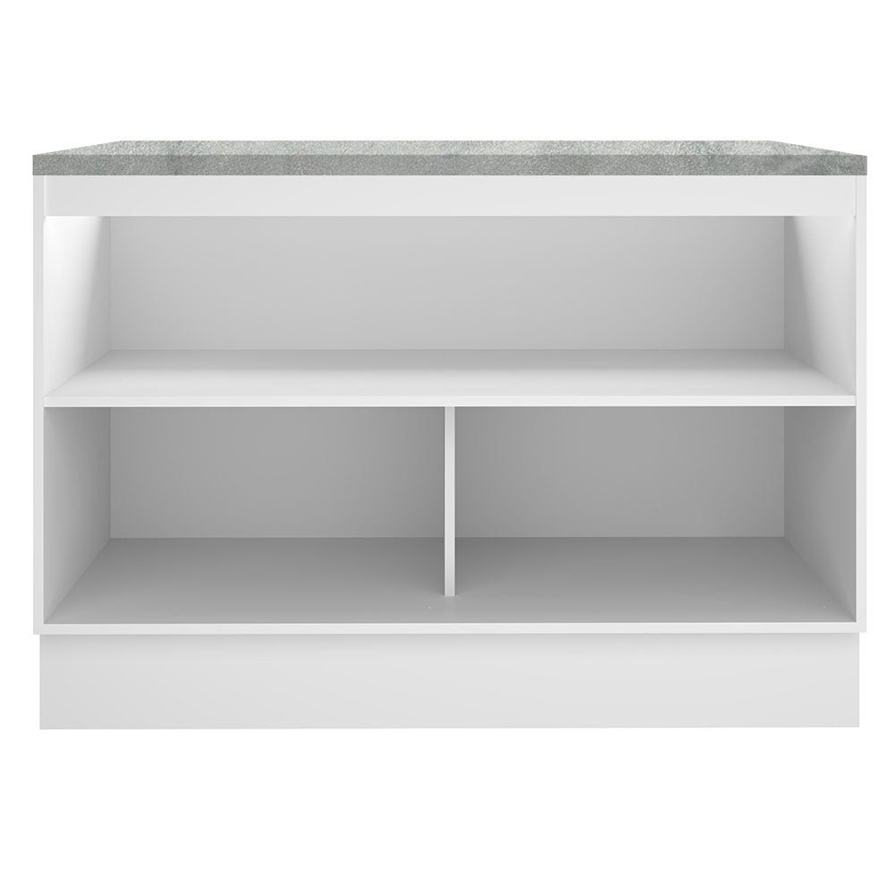 Mueble de Cocina Bajo Glamy 1.20 m 2 Puertas con Encimera Blanco/Negro