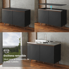 Mueble de Cocina Bajo Reims 1.20 Metros 2 Puertas con Encimera Negro