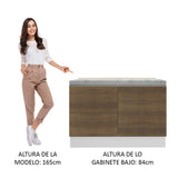 Mueble de Cocina Bajo Glamy 1.20 m 2 Puertas con Encimera