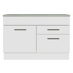 Mueble de Cocina Bajo Agata 1.20 m 1 Puerta 2 Cajones con Encimera Blanco