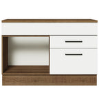 Mueble de Cocina Bajo Agata 1.20 m 1 Puerta 2 Cajones con Encimera Marrón/Blanco