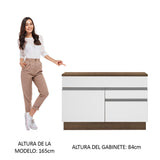 Mueble de Cocina Bajo Glamy 1.20 m 1 Puerta 2 Cajones con Encimera
