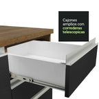 Gabinete Bajo de Lavaplatos 120cm 1 Puerta 2 Cajones Marrón/Negro (Sin Mesón y Sin Lavaplatos) Glamy