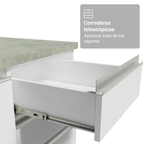 Mueble de Cocina Bajo Glamy 1.20 m 2 Puertas 3 Cajones Blanco