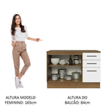 Mueble de Cocina Bajo Agata 1.20 m 2 Puertas 3 Cajones con Encimera