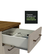 Mueble de Cocina Bajo Agata 1.20 m 2 Puertas 3 Cajones con Encimera Marrón/Crema