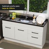 Mueble de Cocina Bajo Agata 1.50 m 2 Puertas 2 Cajones