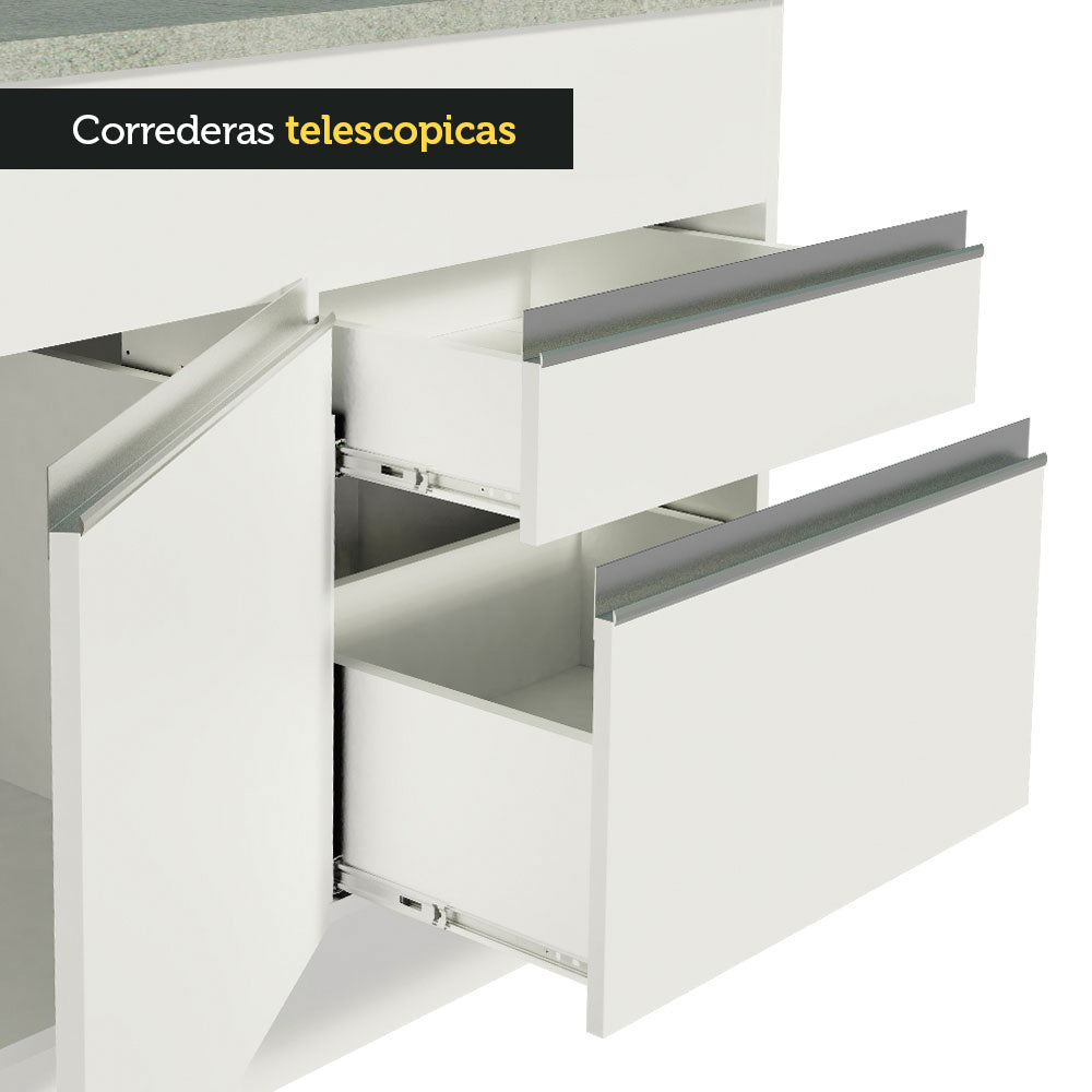 Mueble de Cocina Bajo Glamy 1.50 m 2 Puertas 2 Cajones con Encimera