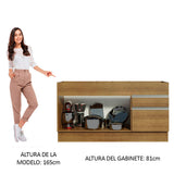 Mueble de Cocina Bajo Glamy 1.50 m 2 Puertas 2 Cajones