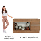Mueble de Cocina Bajo Glamy 1.50 m 2 Puertas 2 Cajones