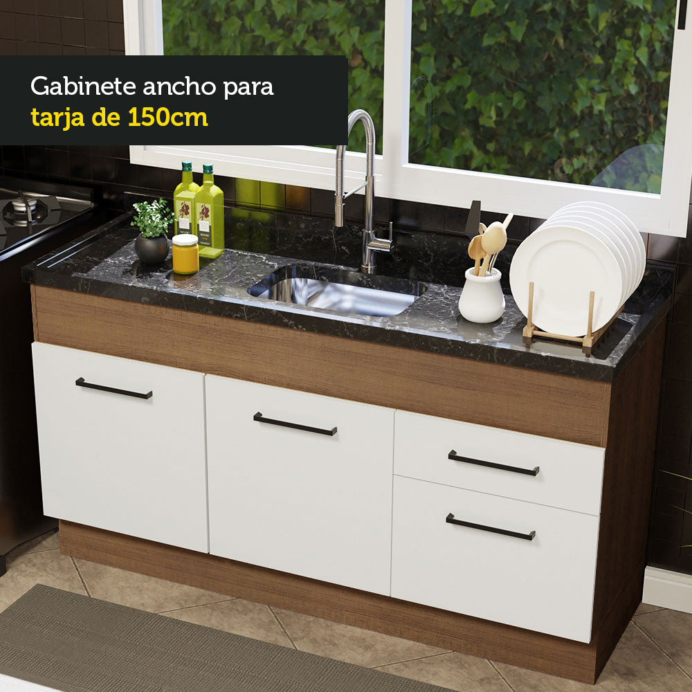 Mueble de Cocina Bajo Agata 1.50 m 2 Puertas 2 Cajones