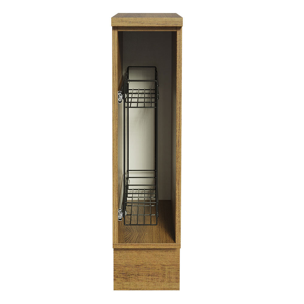Mueble de Cocina Bajo Portacondimentos Glamy, Agata y Stella 20 cm Marrón