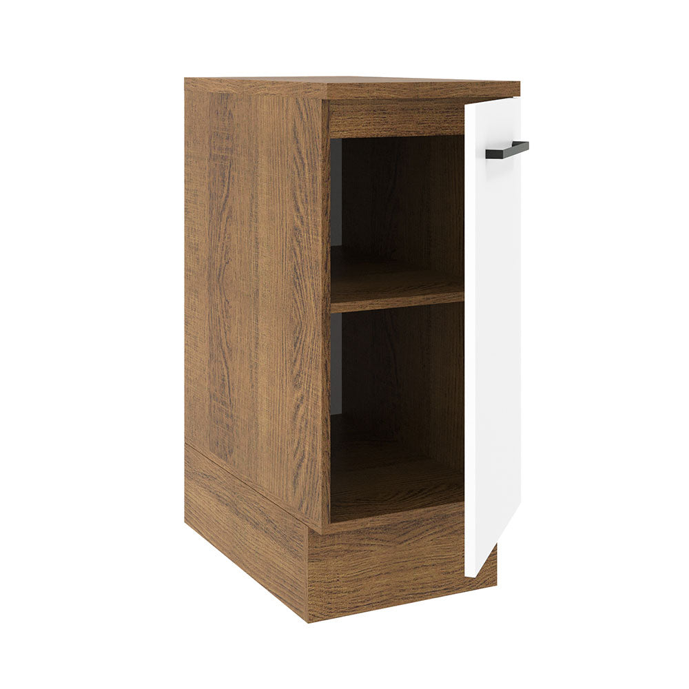 Mueble de Cocina Bajo Agata 35 cm 1 Puerta Marrón/Blanco