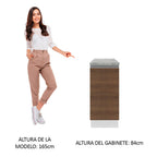Mueble de Cocina Bajo Glamy 35 cm 1 Puerta Blanco/Marrón
