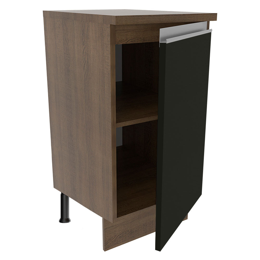 Mueble de Cocina Bajo Glamy 40 cm 1 Puerta Marrón/Negro