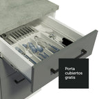 Mueble de Cocina Bajo Agata 40 cm 3 Cajones Blanco/Gris