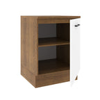 Mueble de Cocina Bajo Agata 60 cm 1 Puerta Marrón/Blanco