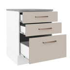 Mueble de Cocina Bajo Agata 60 cm 3 Cajones Blanco/Crema