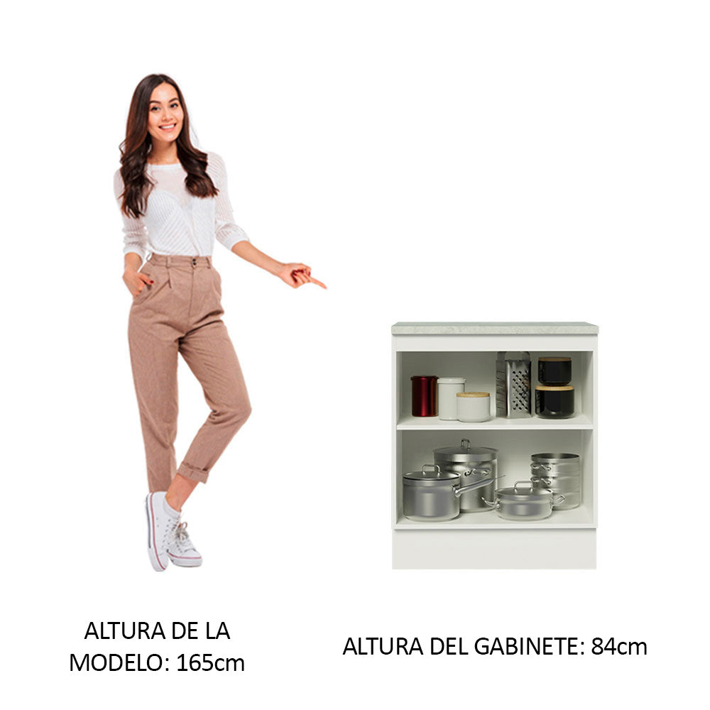 Mueble de Cocina Bajo Glamy 70 cm 2 Puertas Blanco/Marrón