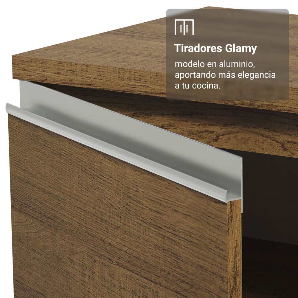 Mueble de Cocina Bajo de Esquina Glamy 1 Puerta Marrón