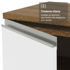 Mueble de Cocina Bajo de Esquina Glamy 1 Puerta Marrón/Blanco