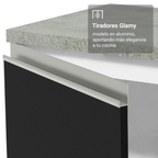 Mueble de Cocina Bajo de Esquina Glamy 1 Puerta Blanco/Negro