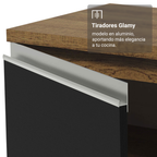 Mueble de Cocina Bajo de Esquina Glamy 1 Puerta Marrón/Negro
