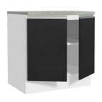 Mueble de Cocina Bajo Glamy 80 cm 2 Puertas Blanco/Negro