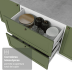 Mueble de Cocina Bajo Vik 80 cm 2 Cajones Blanco/Verde