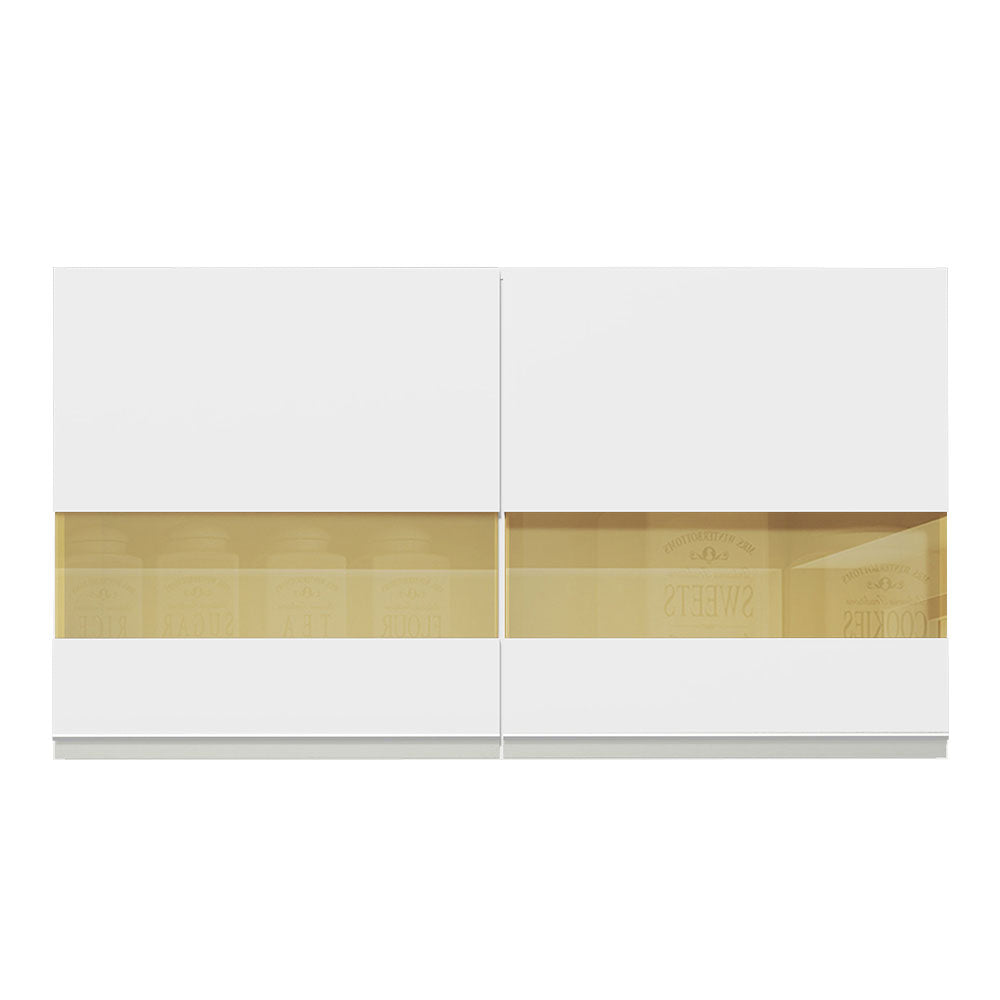 Mueble de Cocina Superior Glamy 1.20 m 2 Puertas con Cristal Reflex Blanco