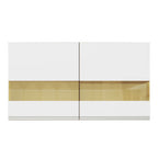Mueble de Cocina Superior Glamy 1.20 m 2 Puertas con Cristal Reflex Marrón/Blanco