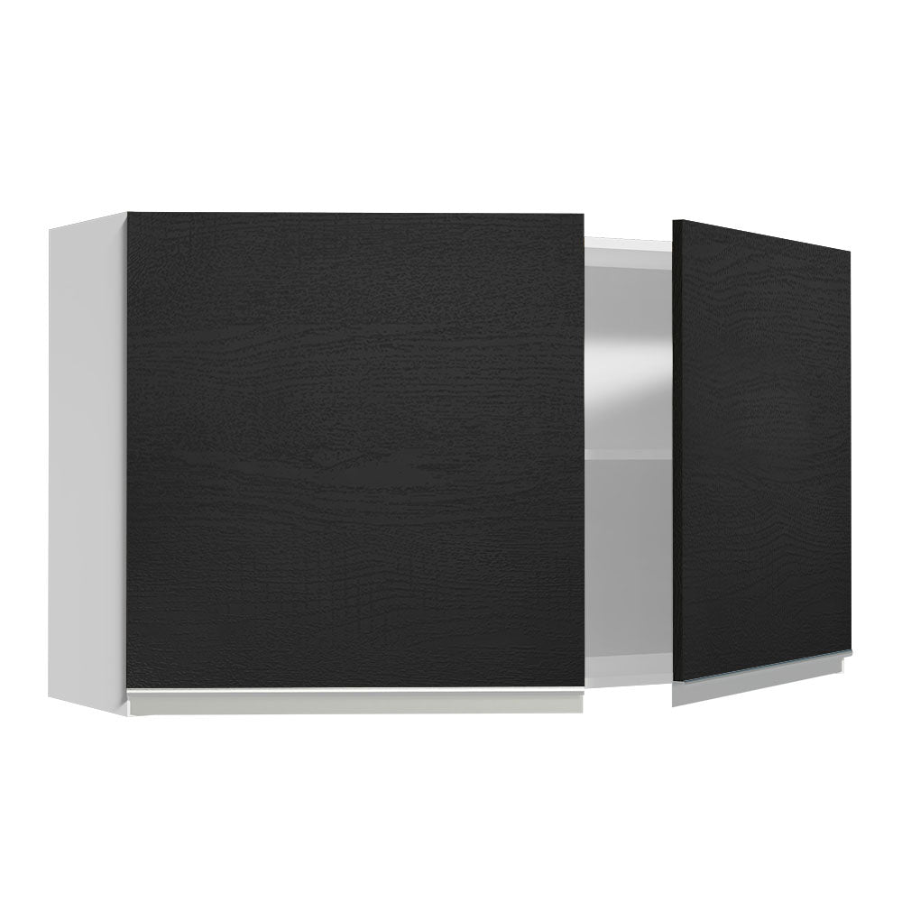 Mueble de Cocina Superior Glamy 1.20 Metros 2 Puertas Blanco/Negro