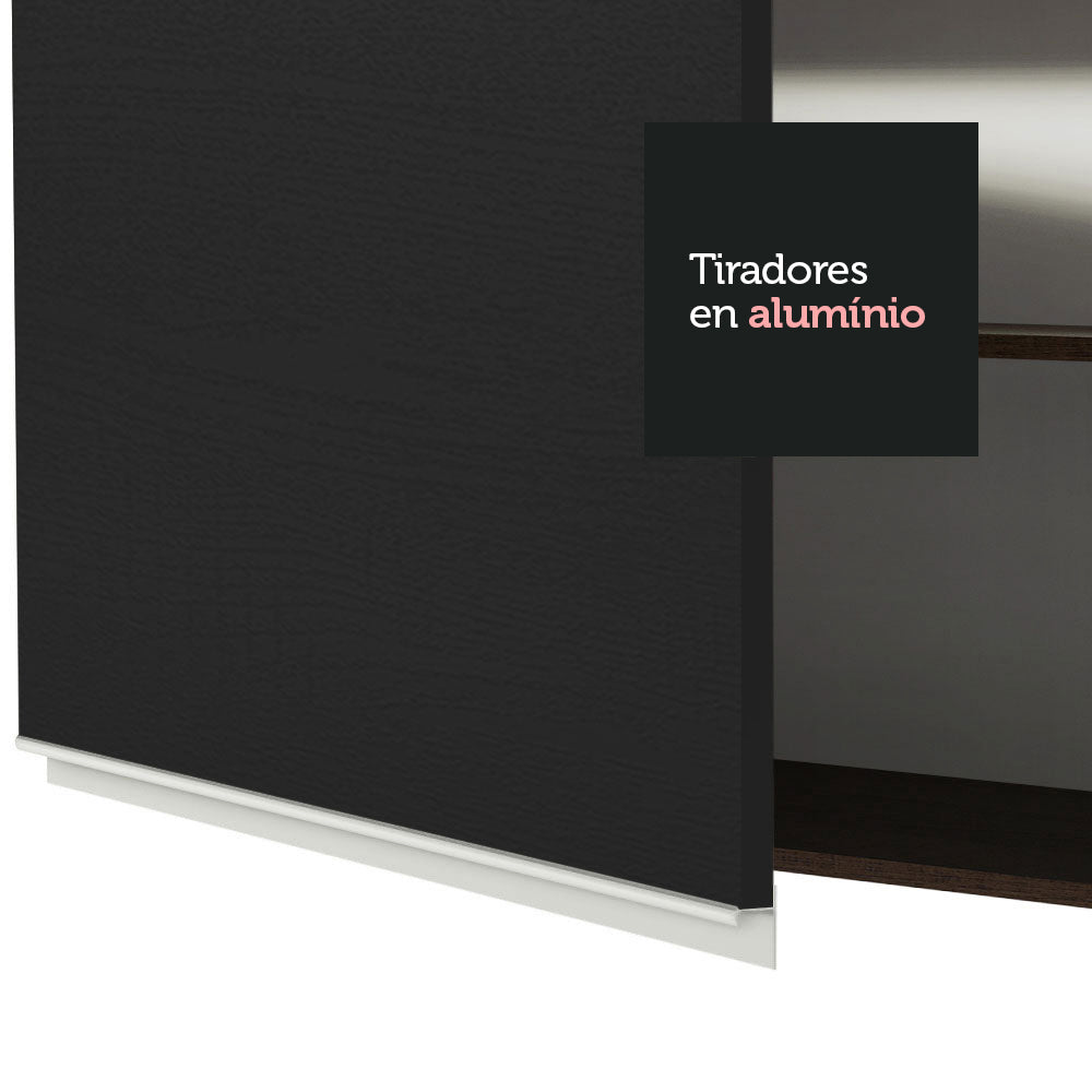 Mueble de Cocina Superior Madesa Glamy 120 cm 2 Puertas Marrón/Negro