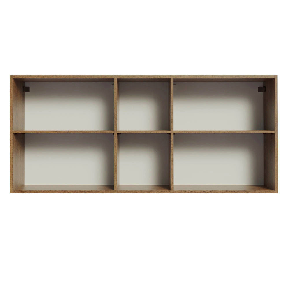 Mueble de Cocina Superior Agata 1.50 m 2 Puertas 2 Nichos Centrales Marrón/Crema