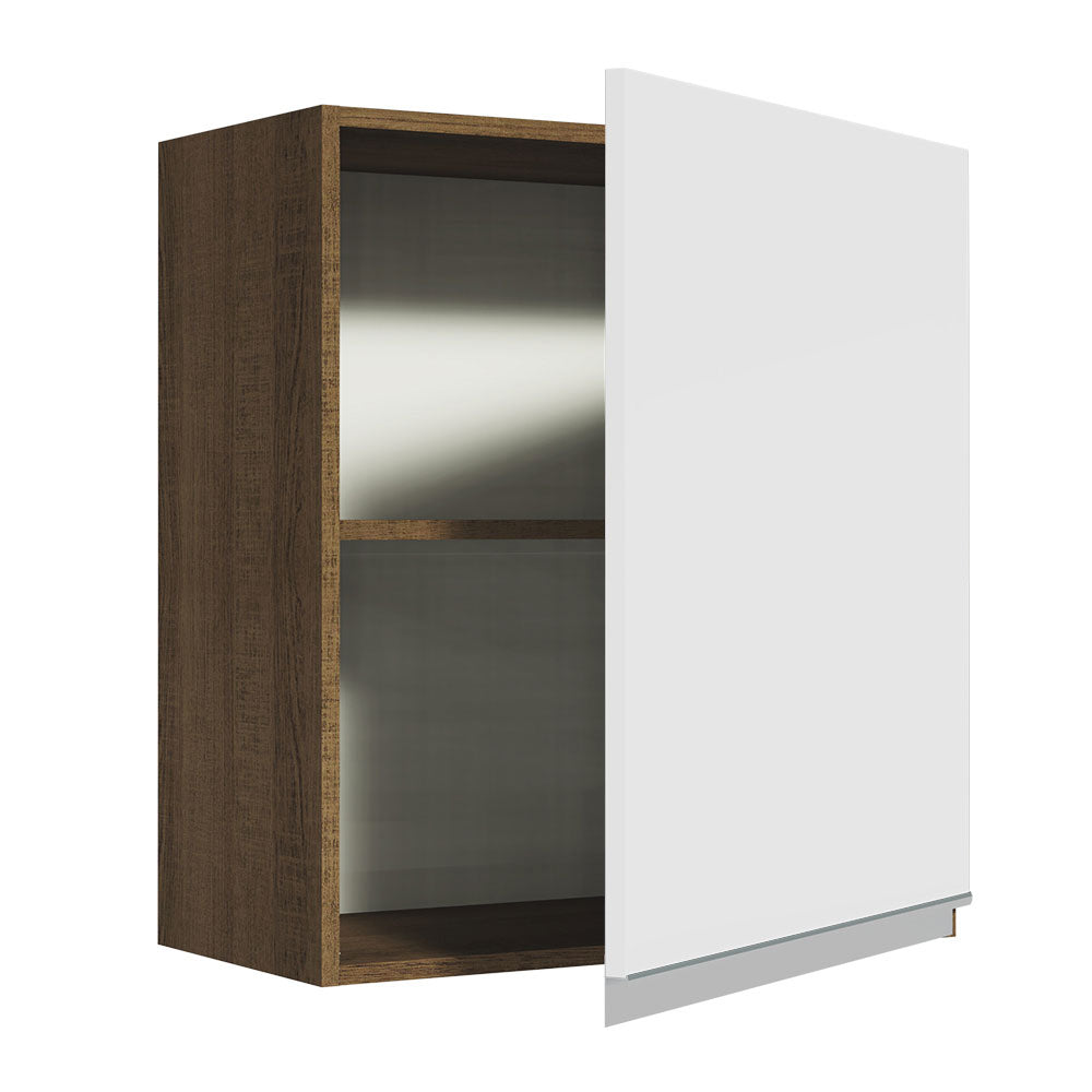 Mueble de Cocina Superior Glamy 60 cm 1 Puerta Marrón/Blanco