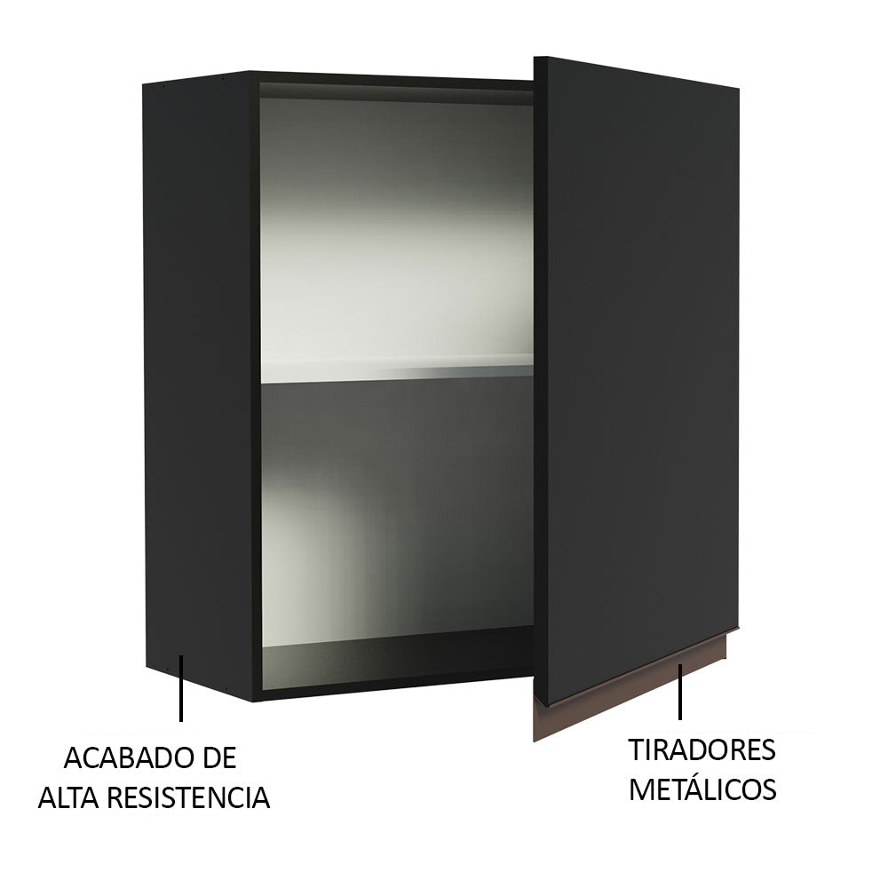 Mueble de Cocina Superior Reims 60 cm 1 Puerta Negro