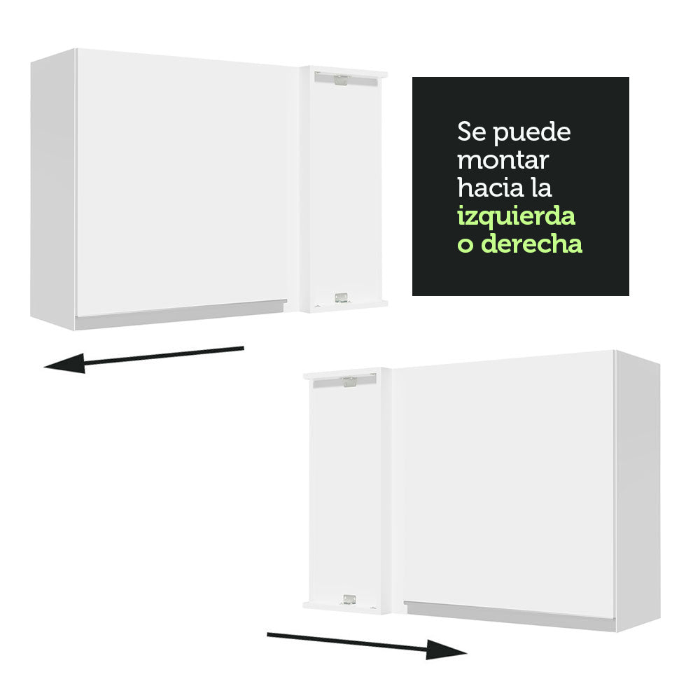 Mueble de Cocina Superior de Esquina Glamy 1 Puerta Blanco
