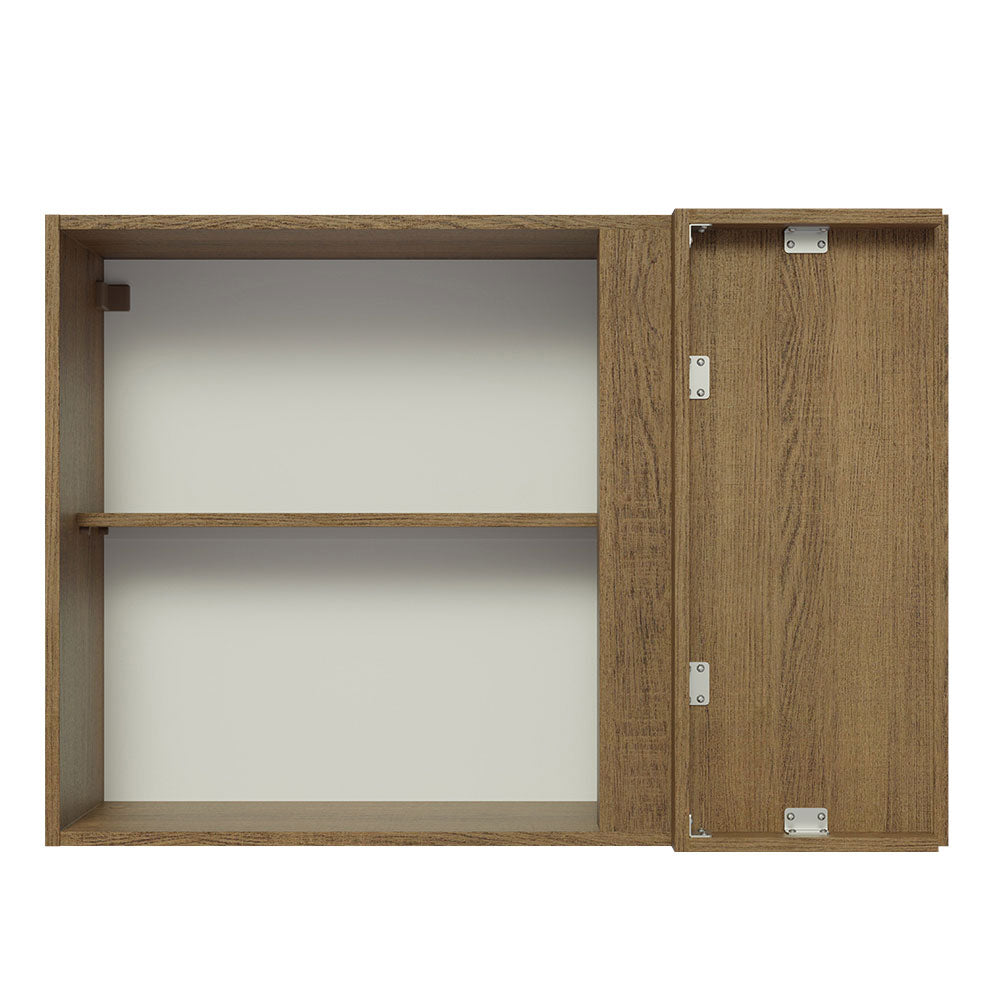 Mueble de Cocina Superior de Esquina Glamy 1 Puerta Marrón/Blanco