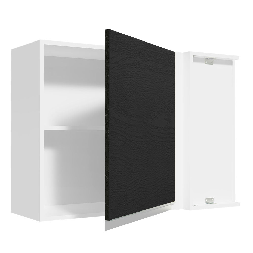 Mueble de Cocina Superior de Esquina Glamy 1 Puerta Blanco/Negro