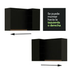 Mueble de Cocina Superior Esquina Reims 1 Puerta 3 Nichos Negro