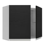 Mueble de Cocina Superior Glamy 80 cm 2 Puertas Blanco/Negro