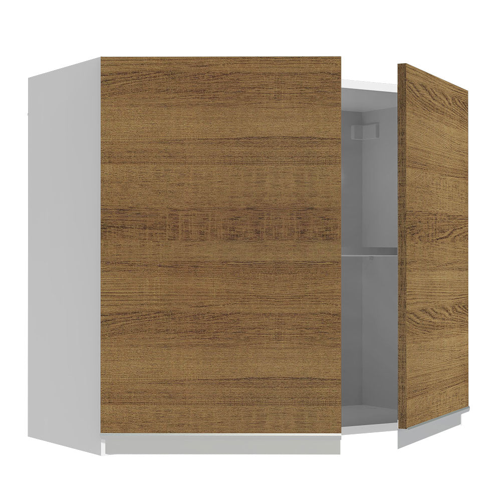 Mueble de Cocina Superior Glamy 80 cm 2 Puertas Blanco/Marrón