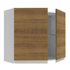 Mueble de Cocina Superior Glamy 80 cm 2 Puertas Blanco/Marrón