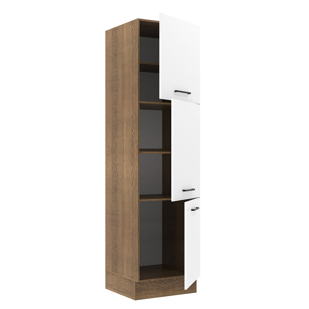 Mueble de Cocina Armario Vertical Agata 3 Puertas Marrón/Blanco
