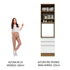 Mueble de Cocina para Hornos Glamy 60 cm Marrón/Blanco