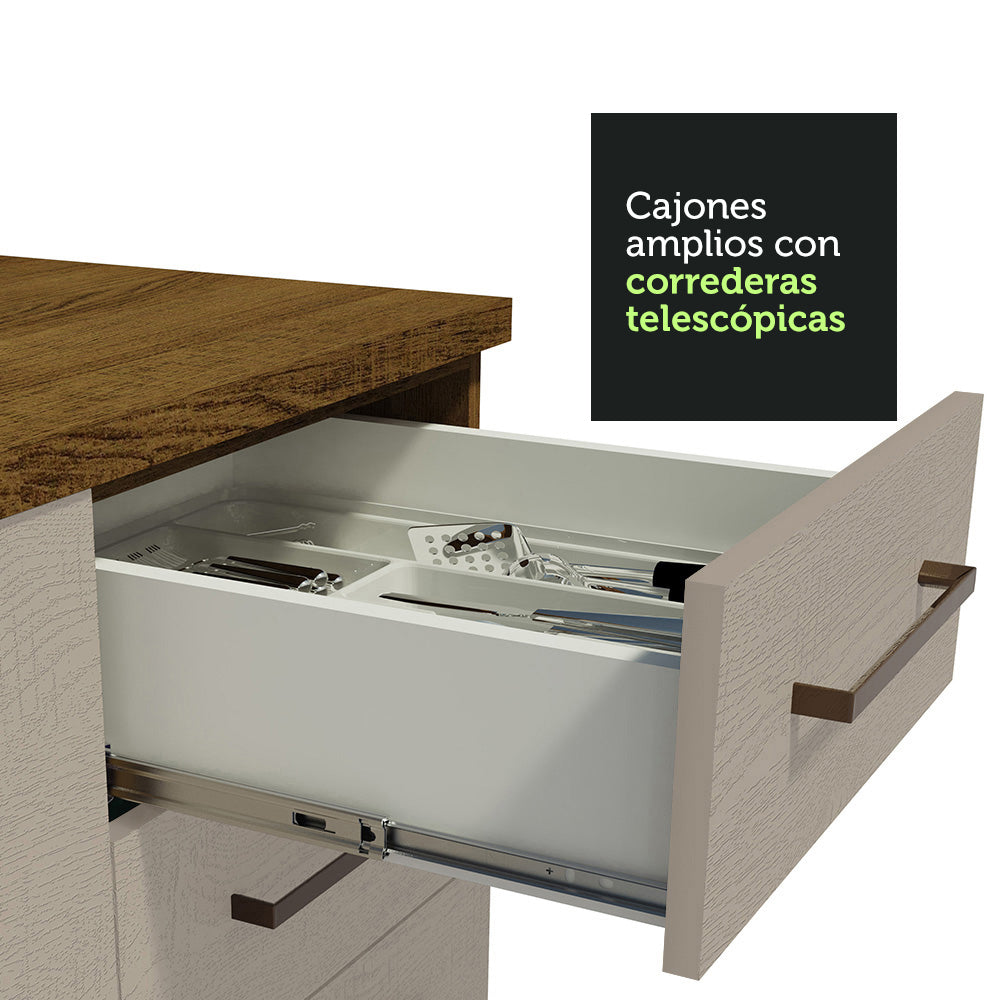 Mueble de Cocina para Hornos Agata 60 cm Marrón/Crema